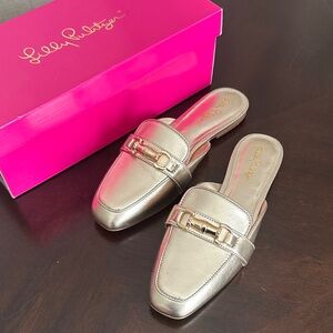 Lilly Pulitzer Gold Slip-On Loafers
